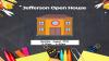 Picture of a school with school supplies around the border.  In the center it is announcing Jefferson Open House on Monday, August 25th from 5:30pm to 6:30pm.