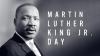 Image of Martin Luther King Jr. with the his name on the side.